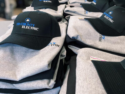 Tri-County CT Electric shirts and hats